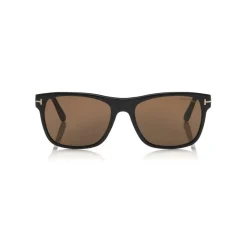 Tom Ford - Giulio Sunglasses - Soft Squared Acetate Sunglasses - Shiny Black Brown - FT0698 - Sunglasses - Tom Ford Eyewear - Avvenice