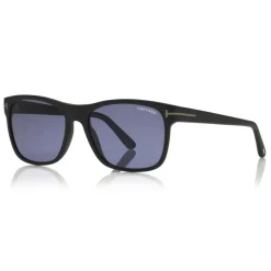 Tom Ford - Giulio Sunglasses - Soft Squared Acetate Sunglasses - Black Blue - FT0698 - Sunglasses - Tom Ford Eyewear - Avvenice