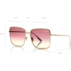 Tom Ford - Heather Sunglasses - Square Metal Sunglasses - Pink - FT0739 - Sunglasses - Tom Ford Eyewear - Avvenice