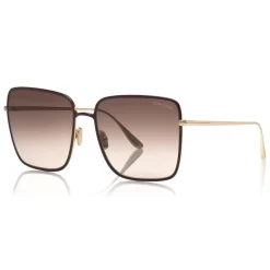 Tom Ford - Heather Sunglasses - Square Metal Sunglasses - Red - FT0739 - Sunglasses - Tom Ford Eyewear - Avvenice
