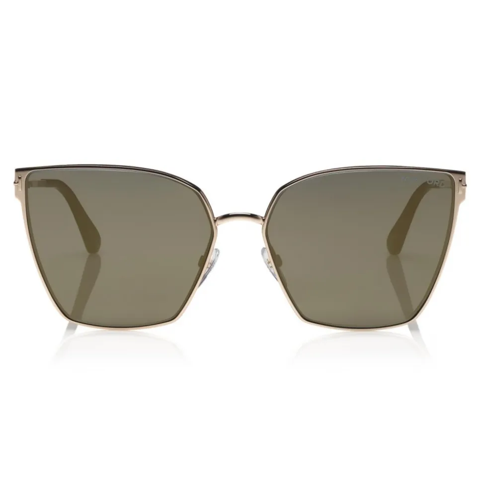 Tom Ford - Helena Sunglasses - Square Acetate Sunglasses - FT0653 - Black - Tom Ford Eyewear - Avvenice
