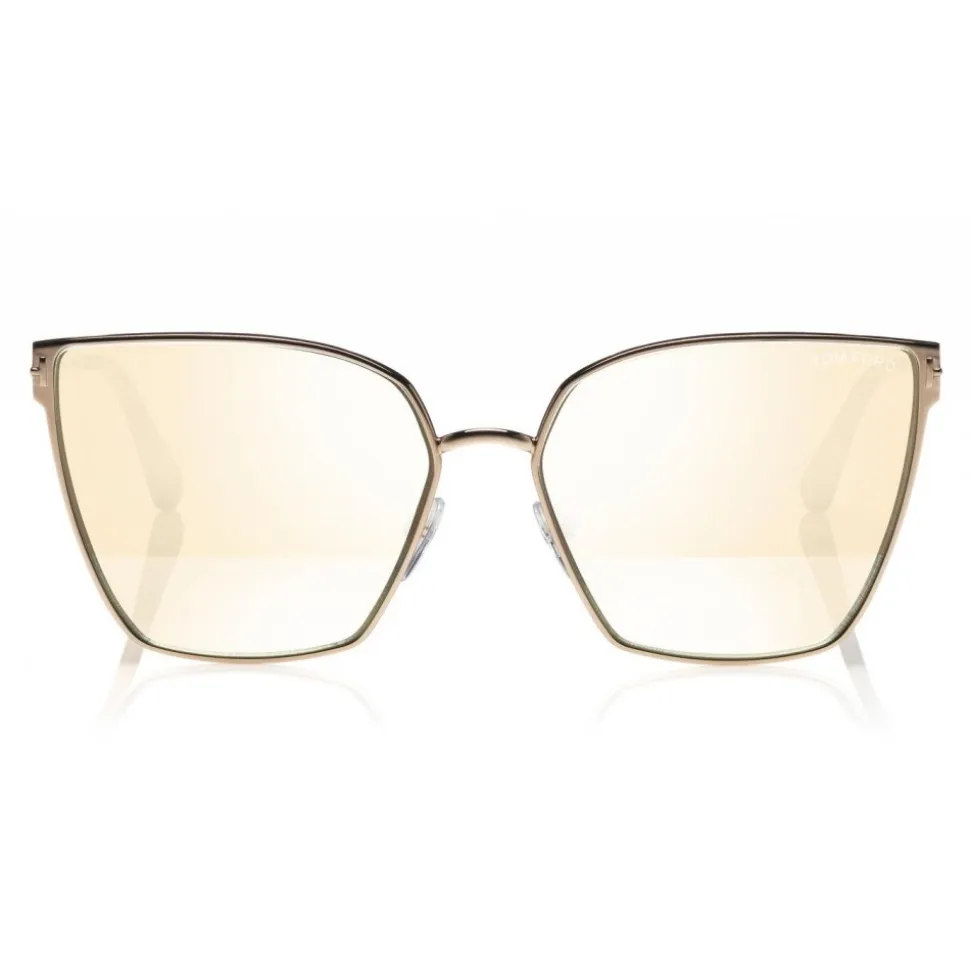 Tom Ford - Helena Sunglasses - Square Acetate Sunglasses - FT0653 - Gold - Tom Ford Eyewear - Avvenice