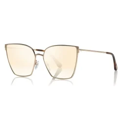 Tom Ford - Helena Sunglasses - Square Acetate Sunglasses - FT0653 - Gold - Tom Ford Eyewear - Avvenice