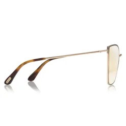 Tom Ford - Helena Sunglasses - Square Acetate Sunglasses - FT0653 - Gold - Tom Ford Eyewear - Avvenice