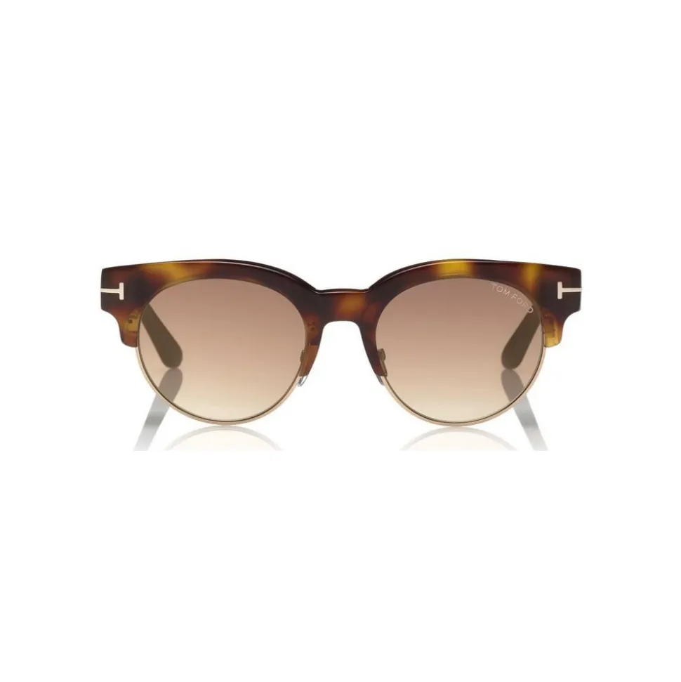 Tom Ford - Henri Sunglasses - Round Metal and Acetate Sunglasses - Blonde Havana - FT0598 - Sunglasses - Tom Ford Eyewear - Avvenice