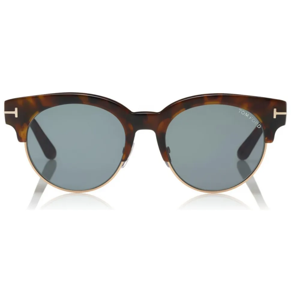 Tom Ford - Henri Sunglasses - Round Metal and Acetate Sunglasses - Havana - FT0598 - Sunglasses - Tom Ford Eyewear - Avvenice