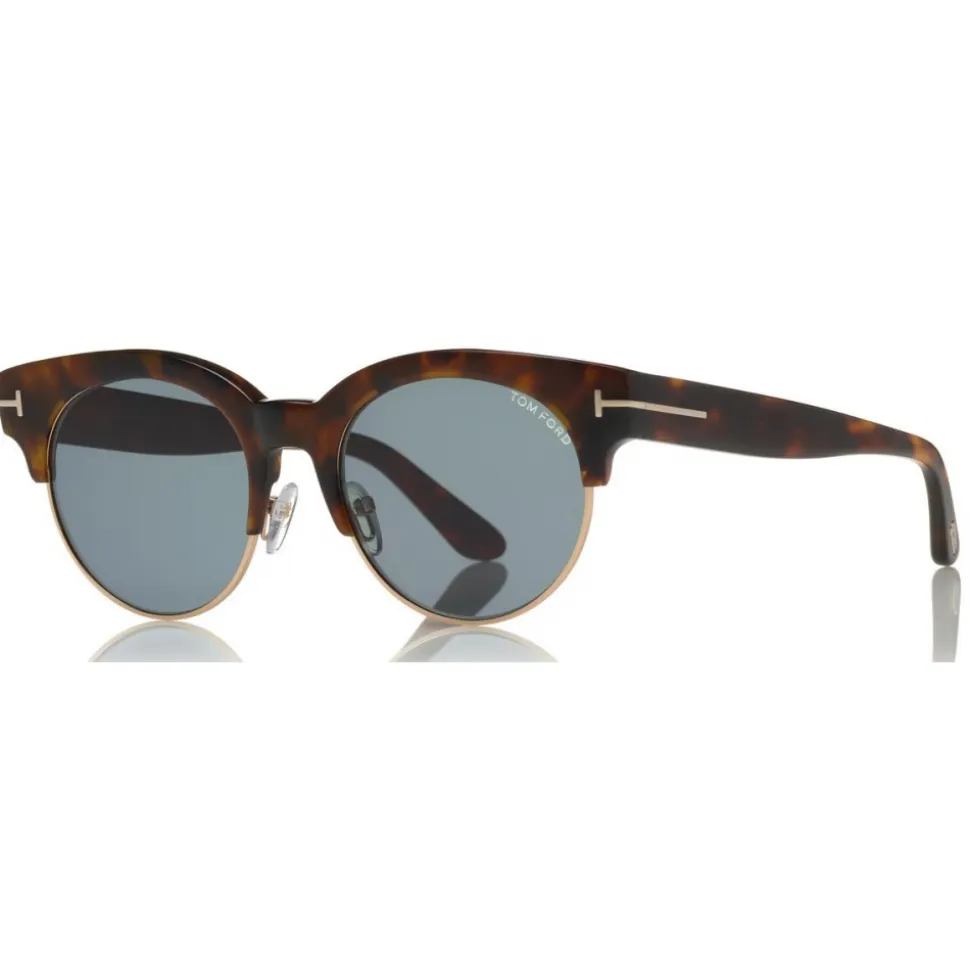 Tom Ford - Henri Sunglasses - Round Metal and Acetate Sunglasses - Havana - FT0598 - Sunglasses - Tom Ford Eyewear - Avvenice
