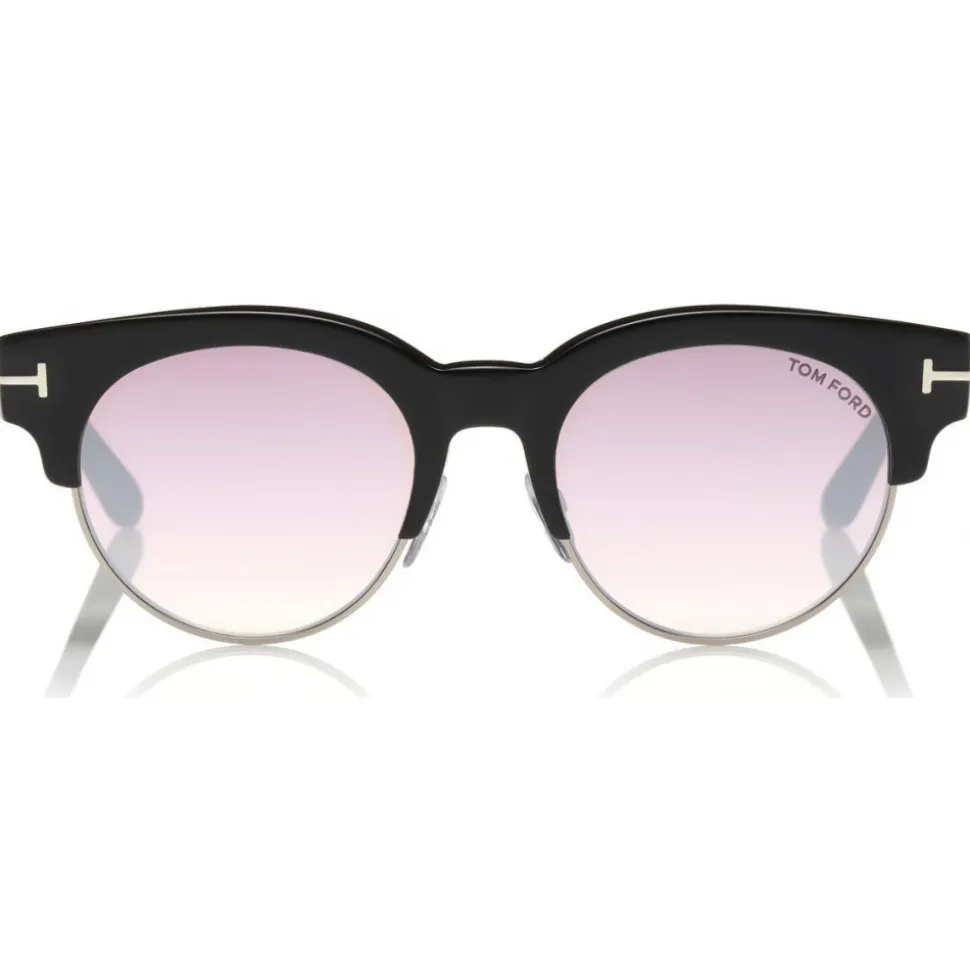 Tom Ford - Henri Sunglasses - Round Metal and Acetate Sunglasses - Black - FT0598 - Sunglasses - Tom Ford Eyewear - Avvenice