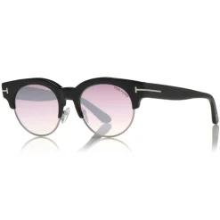Tom Ford - Henri Sunglasses - Round Metal and Acetate Sunglasses - Black - FT0598 - Sunglasses - Tom Ford Eyewear - Avvenice