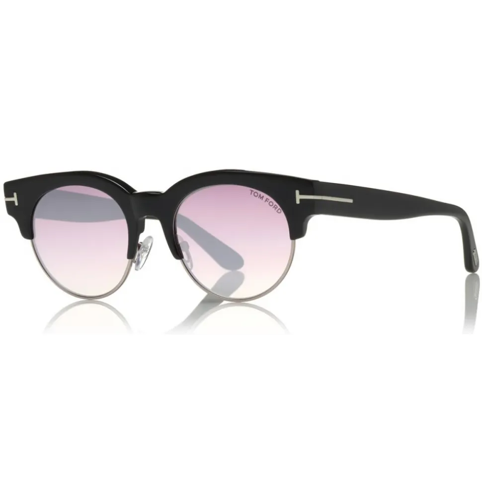 Tom Ford - Henri Sunglasses - Round Metal and Acetate Sunglasses - Black - FT0598 - Sunglasses - Tom Ford Eyewear - Avvenice