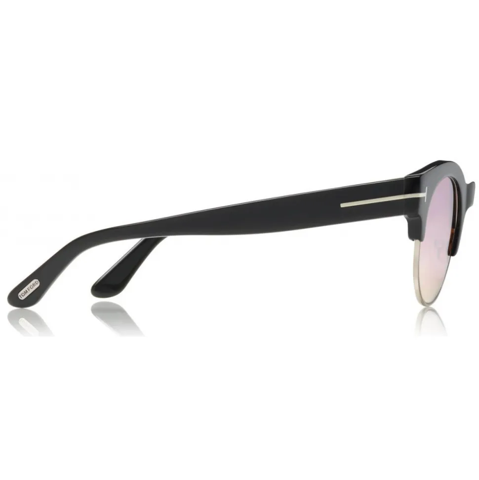 Tom Ford - Henri Sunglasses - Round Metal and Acetate Sunglasses - Black - FT0598 - Sunglasses - Tom Ford Eyewear - Avvenice