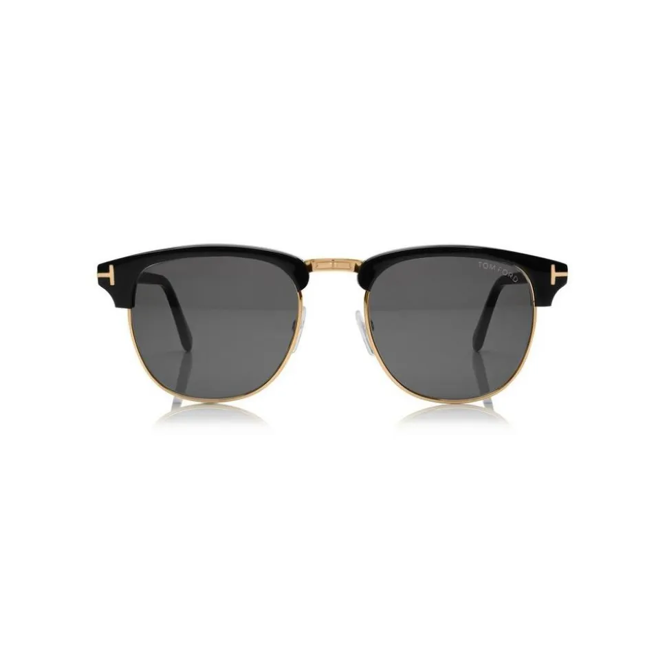 Tom Ford - Henry Sunglasses - Round Acetate Sunglasses - Black - FT0248 - Sunglasses - Tom Ford Eyewear - Avvenice