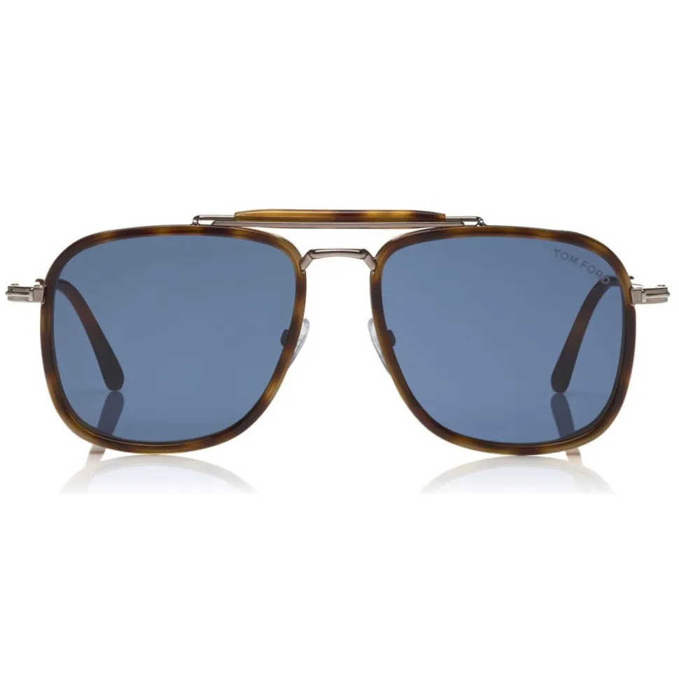 Tom Ford - Huck Sunglasses - Navigator Style Sunglasses - Blonde Havana - FT0665 - Sunglasses - Tom Ford Eyewear - Avvenice