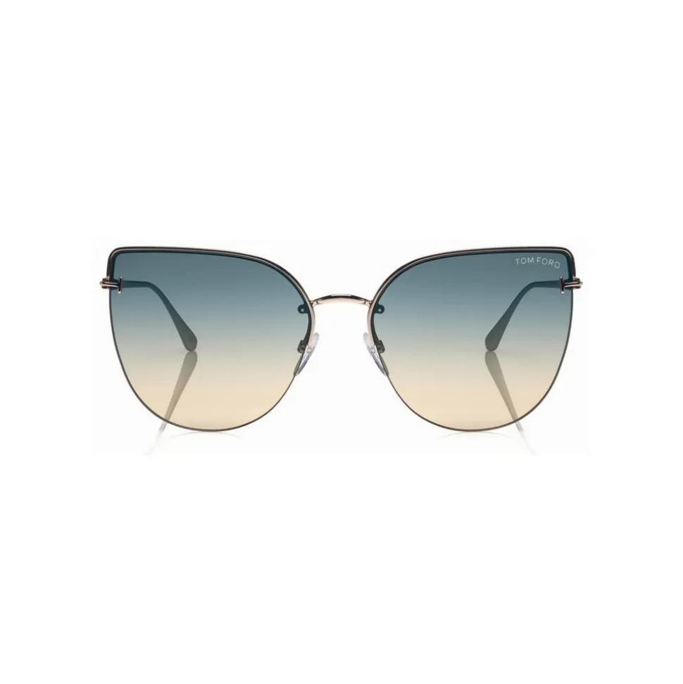 Tom Ford - Ingrid Sunglasses - Cat-Eye Metal Sunglasses - Rose Gold Grey - FT0652 - Sunglasses - Tom Ford Eyewear - Avvenice