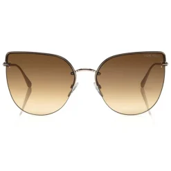 Tom Ford - Ingrid Sunglasses - Cat-Eye Metal Sunglasses - Rose Gold Brown - FT0652 - Sunglasses - Tom Ford Eyewear - Avvenice