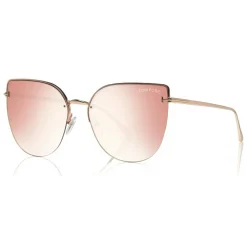 Tom Ford - Ingrid Sunglasses - Cat-Eye Metal Sunglasses - Rose Gold Pink - FT0652 - Sunglasses - Tom Ford Eyewear - Avvenice
