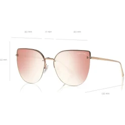 Tom Ford - Ingrid Sunglasses - Cat-Eye Metal Sunglasses - Rose Gold Pink - FT0652 - Sunglasses - Tom Ford Eyewear - Avvenice