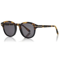 Tom Ford - Jameson Sunglasses - Round Acetate Sunglasses - Red Havana - FT0752 - Sunglasses - Tom Ford Eyewear - Avvenice