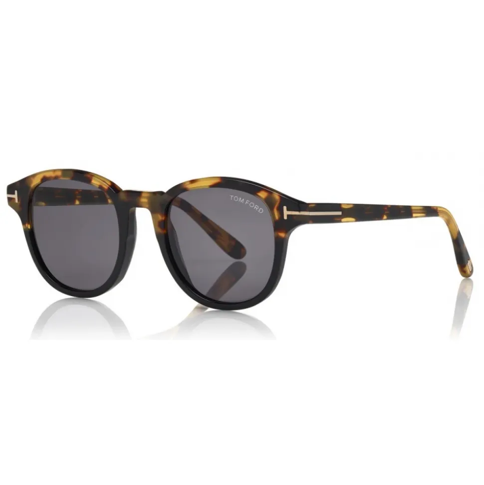 Tom Ford - Jameson Sunglasses - Round Acetate Sunglasses - Red Havana - FT0752 - Sunglasses - Tom Ford Eyewear - Avvenice