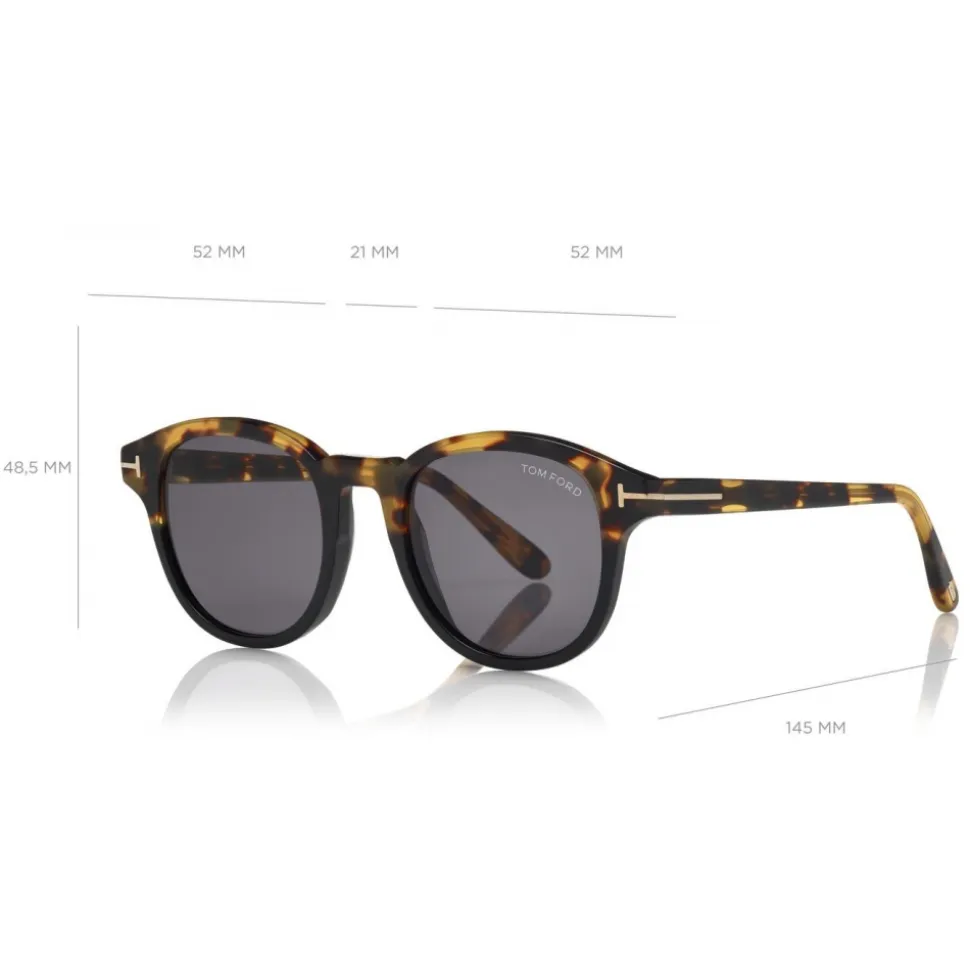 Tom Ford - Jameson Sunglasses - Round Acetate Sunglasses - Red Havana - FT0752 - Sunglasses - Tom Ford Eyewear - Avvenice