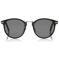 Tom Ford - Jamieson Sunglasses - Round Acetate Sunglasses - Black - FT0673 - Sunglasses - Tom Ford Eyewear - Avvenice
