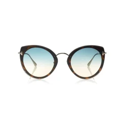 Tom Ford - Jess Sunglasses - Round Metal and Acetate Sunglasses - Blonde Havana - FT0683 - Sunglasses - Tom Ford Eyewear - Avvenice