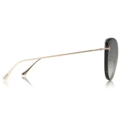 Tom Ford - Jess Sunglasses - Round Metal and Acetate Sunglasses - Black - FT0683 - Sunglasses - Tom Ford Eyewear - Avvenice