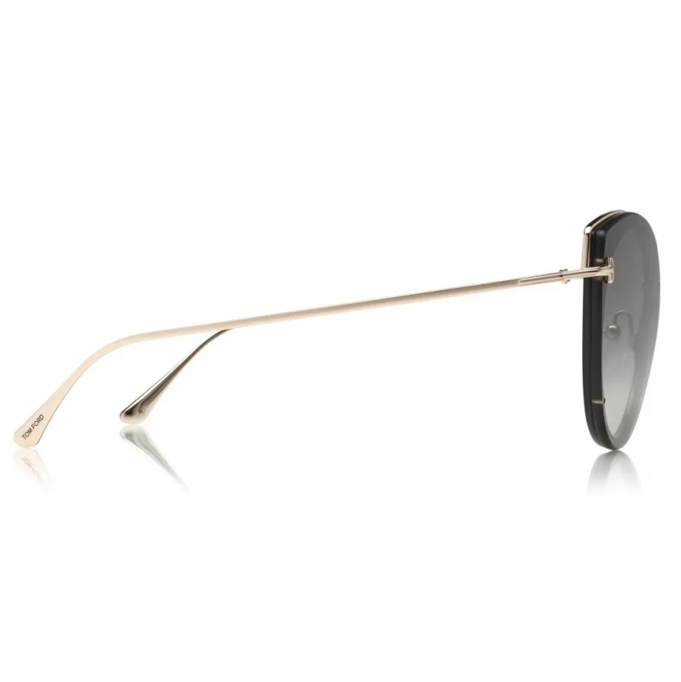 Tom Ford - Jess Sunglasses - Round Metal and Acetate Sunglasses - Black - FT0683 - Sunglasses - Tom Ford Eyewear - Avvenice