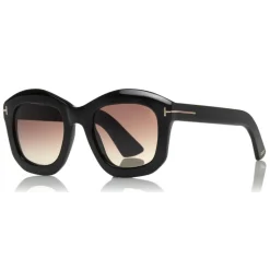 Tom Ford - Julia Sunglasses - Square Acetate Sunglasses - Black - FT0582 - Sunglasses - Tom Ford Eyewear - Avvenice