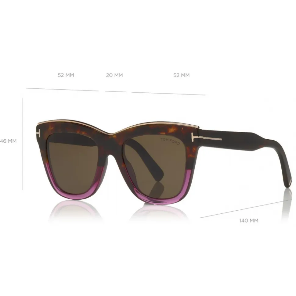 Tom Ford - Julie Sunglasses - Square Acetate Sunglasses - Havana Violet - FT0685 - Sunglasses - Tom Ford Eyewear - Avvenice