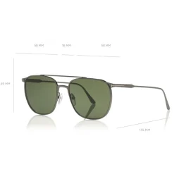 Tom Ford - Kip Sunglasses - Square Metal Sunglasses - Green - FT0692 - Sunglasses - Tom Ford Eyewear - Avvenice