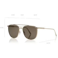 Tom Ford - Kip Sunglasses - Square Metal Sunglasses - Rose Gold - FT0692 - Sunglasses - Tom Ford Eyewear - Avvenice