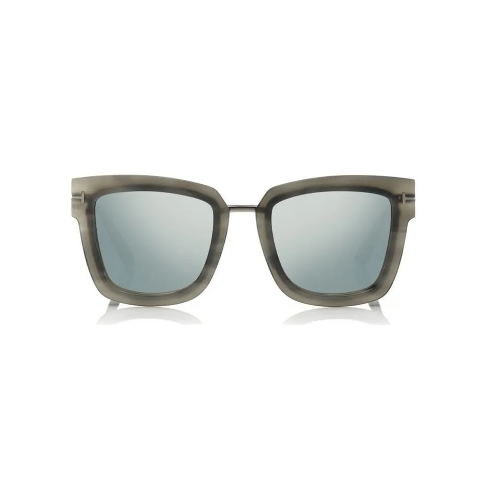 Tom Ford - Lara Sunglasses - Square Acetate Sunglasses - Grey Silver - FT0573 - Sunglasses - Tom Ford Eyewear - Avvenice