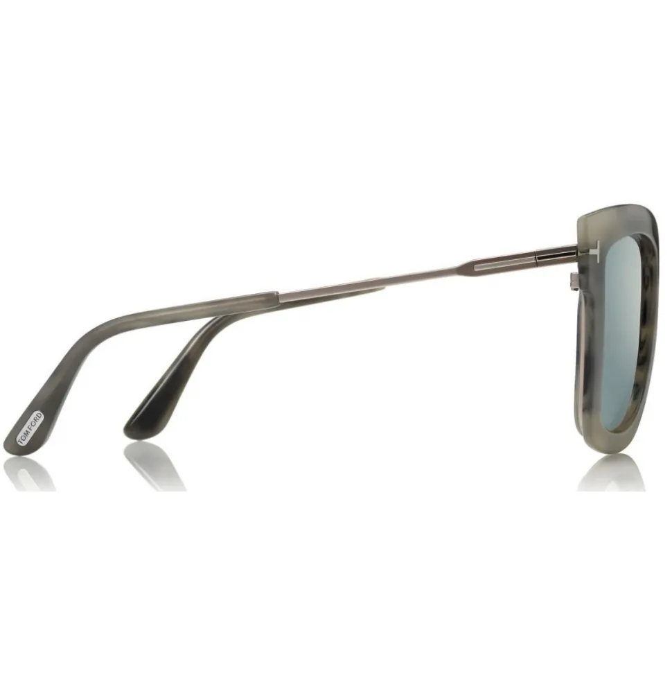 Tom Ford - Lara Sunglasses - Square Acetate Sunglasses - Grey Silver - FT0573 - Sunglasses - Tom Ford Eyewear - Avvenice