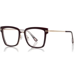 Tom Ford - Large Optical Glasses - Square Acetate Optical Glasses - Wine - FT5507 - Optical Glasses - Tom Ford Eyewear - Avvenice