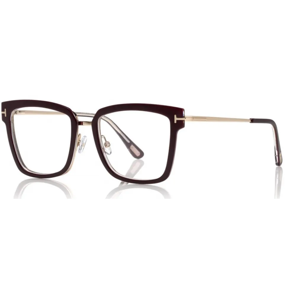 Tom Ford - Large Optical Glasses - Square Acetate Optical Glasses - Wine - FT5507 - Optical Glasses - Tom Ford Eyewear - Avvenice
