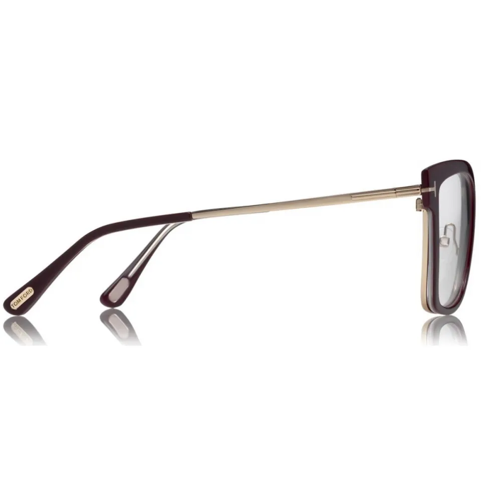 Tom Ford - Large Optical Glasses - Square Acetate Optical Glasses - Wine - FT5507 - Optical Glasses - Tom Ford Eyewear - Avvenice