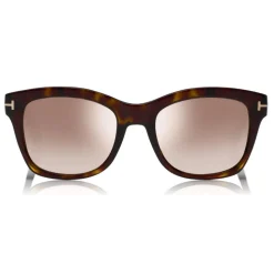 Tom Ford - Lauren Sunglasses - Squared Acetate Sunglasses - Dark Havana - FT0614 - Sunglasses - Tom Ford Eyewear - Avvenice