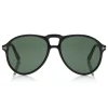 Tom Ford - Lennon Sunglasses - Pilot Acetate Sunglasses - FT0645 - Black - Tom Ford Eyewear - Avvenice