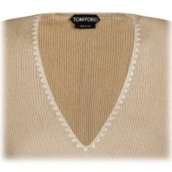 Tom Ford - Light Beige V Neck Sweater - Tom Ford Exclusive Luxury Collection - Avvenice