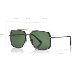 Tom Ford - Lionel Sunglasses - Square Metal Sunglasses - Black - FT0750 - Sunglasses - Tom Ford Eyewear - Avvenice