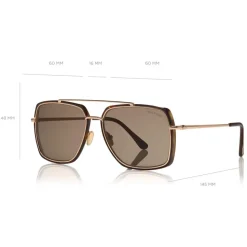 Tom Ford - Lionel Sunglasses - Square Metal Sunglasses - Havana - FT0750 - Sunglasses - Tom Ford Eyewear - Avvenice