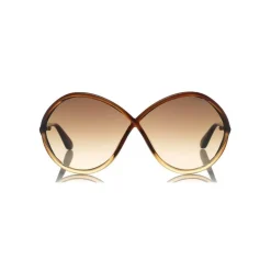 Tom Ford - Liora Sunglasses - Oversize Round Acetate Sunglasses - Brown - FT0528 - Sunglasses - Tom Ford Eyewear - Avvenice