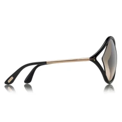 Tom Ford - Liora Sunglasses - Oversized Round Acetate Sunglasses - FT0528 - Black - Tom Ford Eyewear - Avvenice