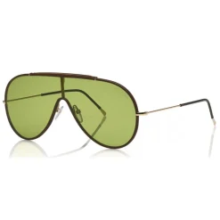 Tom Ford - Mack Sunglasses - Pilot Metal Sunglasses - Gold Green - FT0671 - Sunglasses - Tom Ford Eyewear - Avvenice