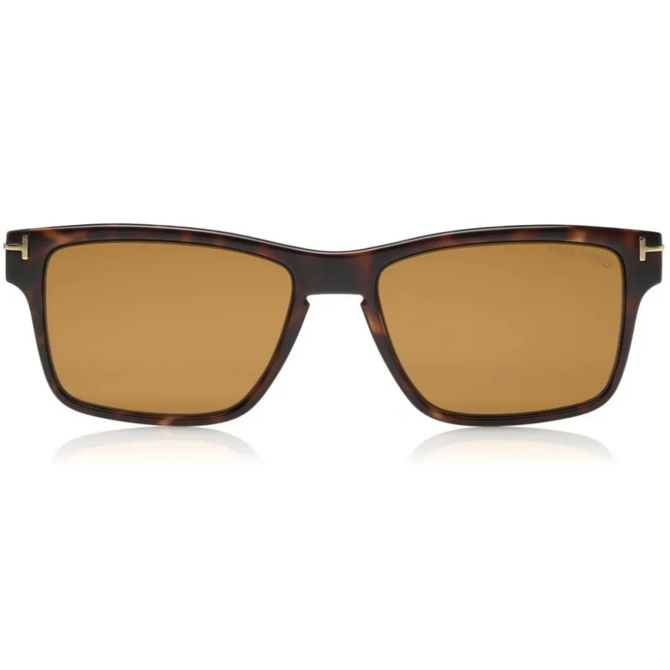 Tom Ford - Magnetic Clip Sunglasses - Square Metal Sunglasses - Gold Havana - FT5475 - Sunglasses - Tom Ford Eyewear - Avvenice