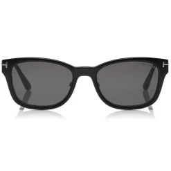 Tom Ford - Magnetic Clip Sunglasses - Square Metal Sunglasses - Grey - FT5474 - Sunglasses - Tom Ford Eyewear - Avvenice