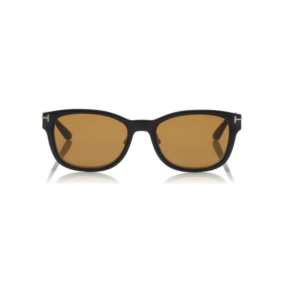Tom Ford - Magnetic Clip Sunglasses - Square Metal Sunglasses - Gold Havana - FT5474 - Sunglasses - Tom Ford Eyewear - Avvenice