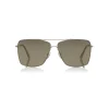 Tom Ford - Magnus Sunglasses - Navigator Shape Sunglasses - Gold Black - FT0651 - Sunglasses - Tom Ford Eyewear - Avvenice