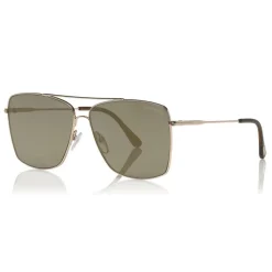 Tom Ford - Magnus Sunglasses - Navigator Shape Sunglasses - Gold Black - FT0651 - Sunglasses - Tom Ford Eyewear - Avvenice